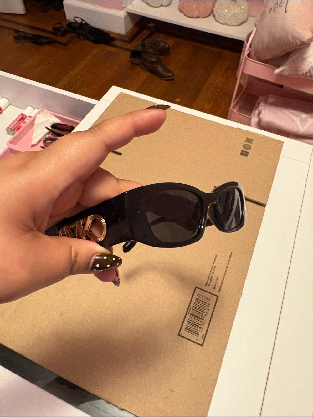 Michael Kors Black Sunglasses with Gold Logo Accent